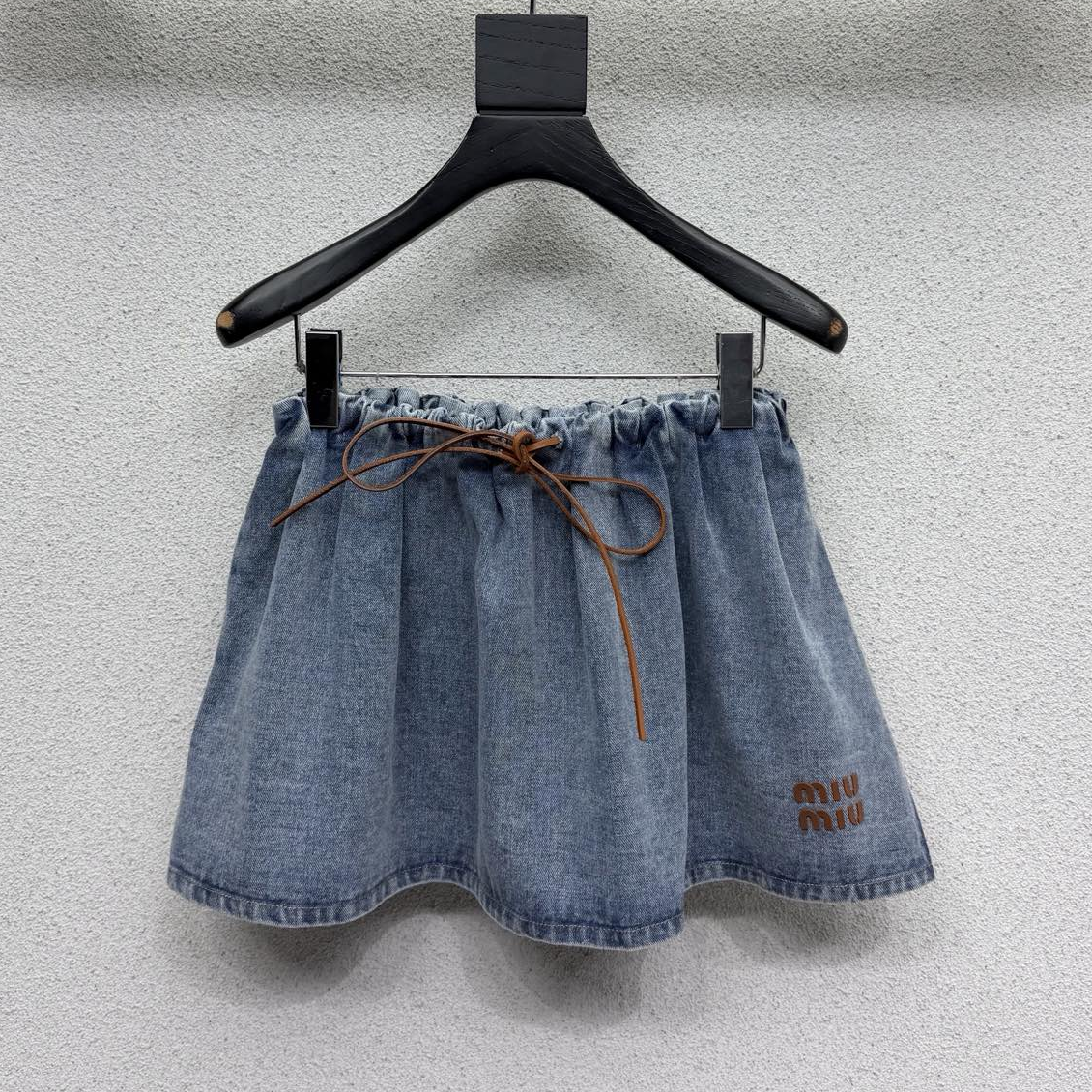 Miumiu 2026 Denim Midi Skirt Blue Cotton 384244