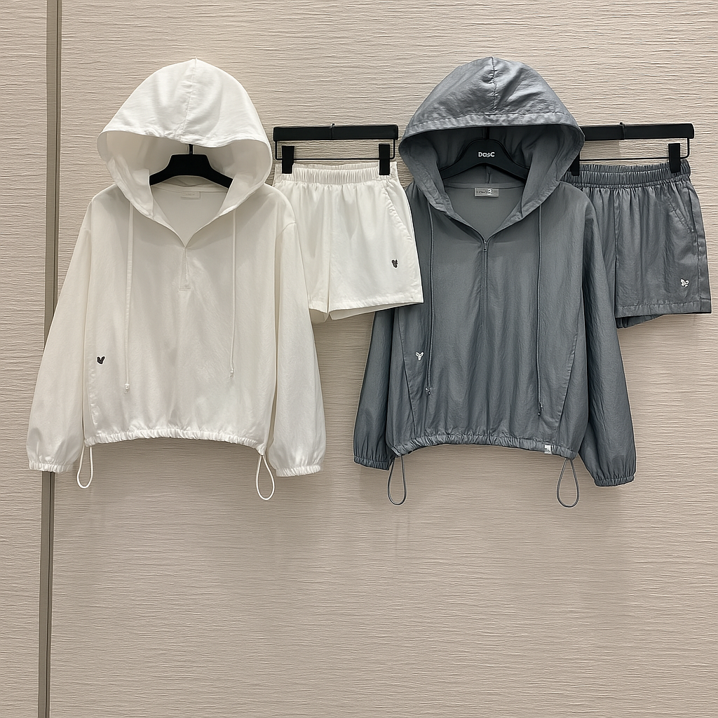 CD 25 Sun Protection Suit Gray and White Polyester