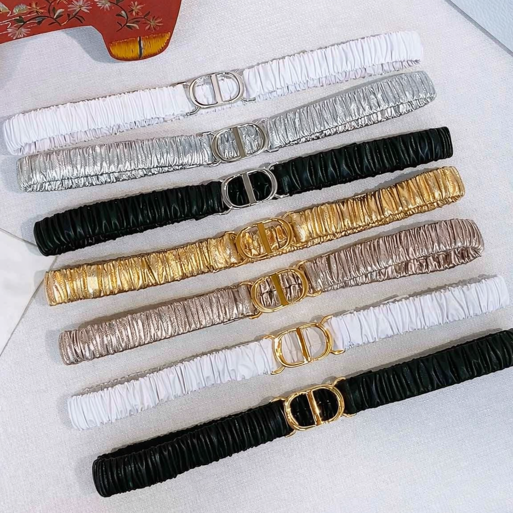 Dior Ruffled Belt 20mm Lambskin 201208