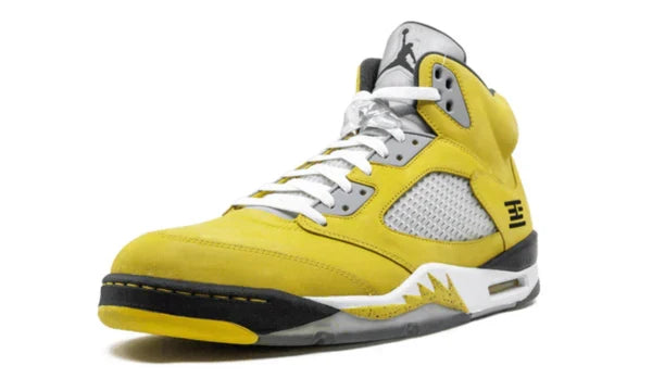 Nike Air Jordan 5 Bright Yellow Suede Mesh