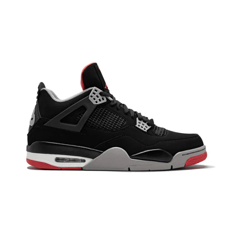 Nike Air Jordan 4 Black Gray Red Suede TPU