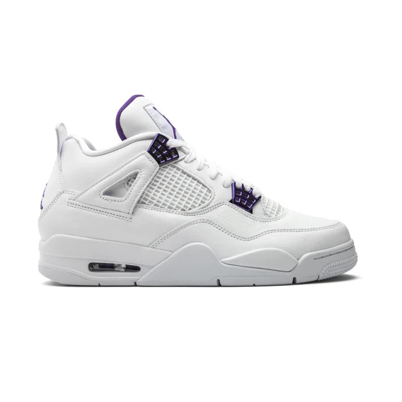 Nike Air Jordan 4 Retro White Purple Leather