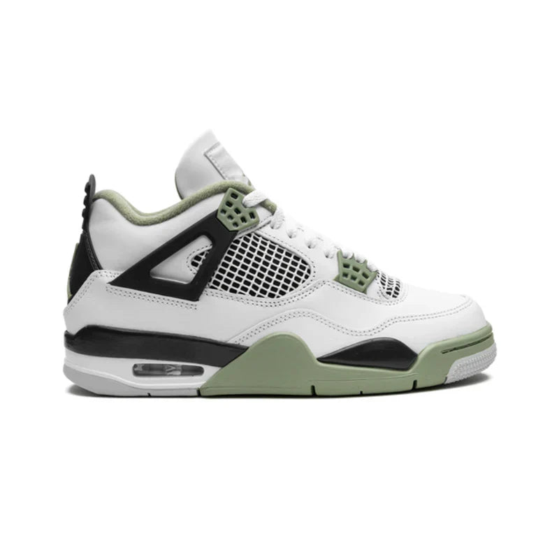 Nike Air Jordan 4 Retro White Green Black Suede