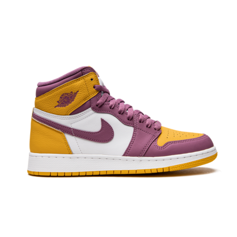 Nike Air Jordan 1 Yellow Purple Cowhide 03