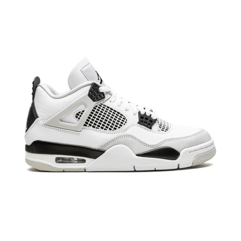 Nike Air Jordan 4 White Gray Black Suede Leather