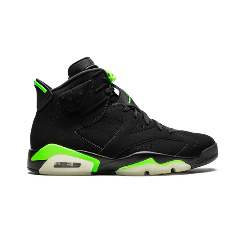 Nike Air Jordan 6 Retro Black Neon Green Velvet Leather