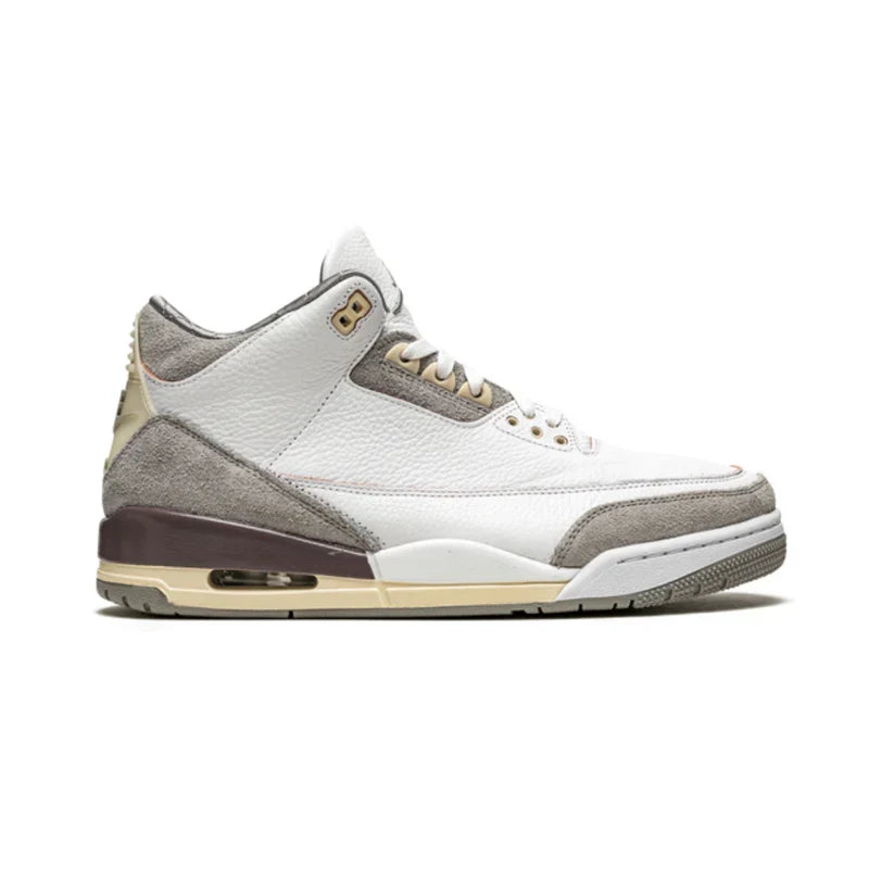 Nike Air Jordan 3 Retro White Gray Brown Suede Leather
