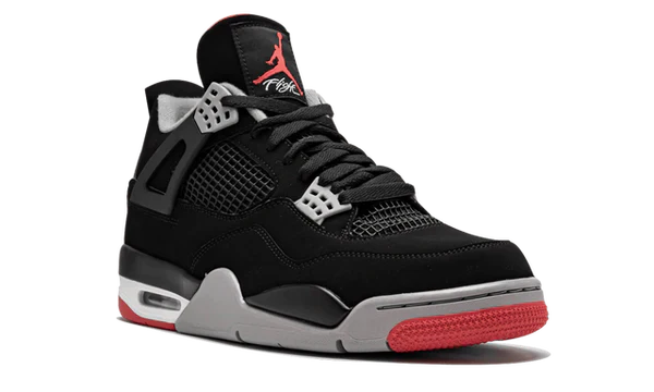 Nike Air Jordan 4 Black Gray Red Suede TPU