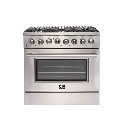 Forno FFSGS6156-36 36″ Galiano Gas Range with 240 Volt Electric Oven