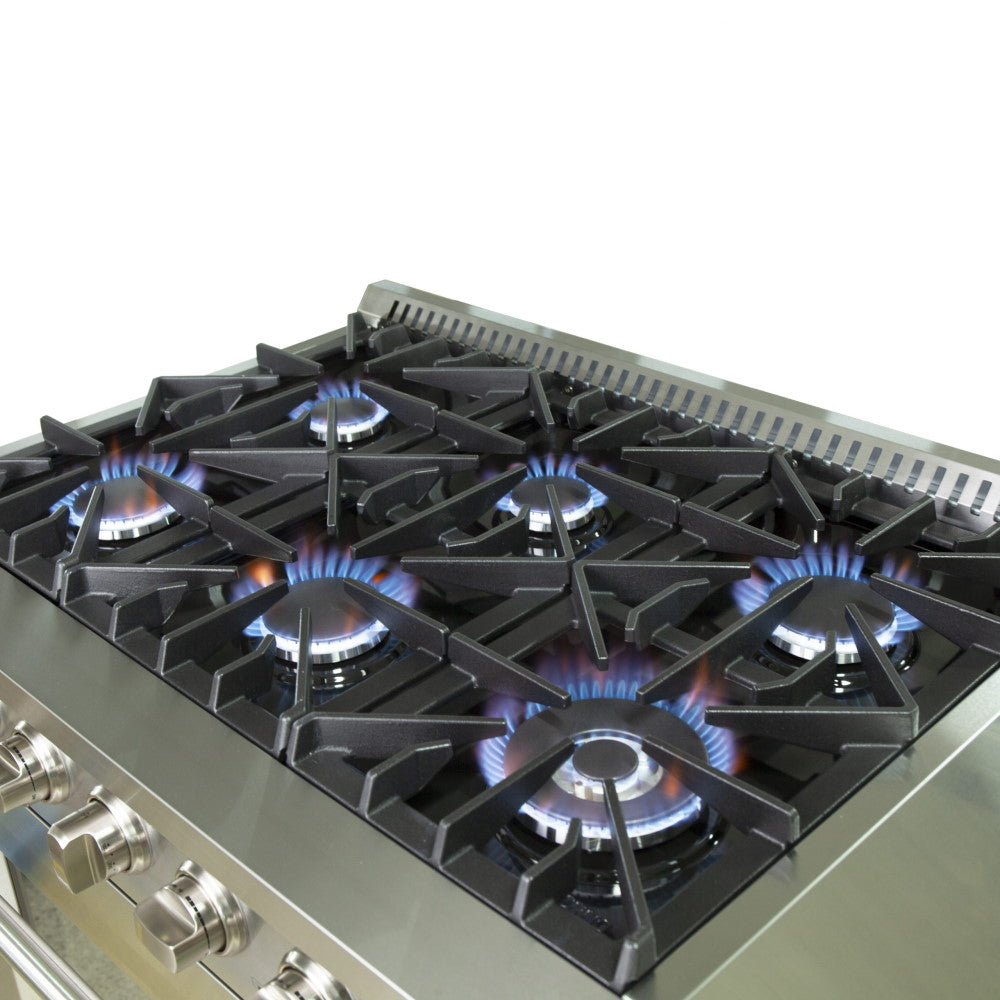 Forno FFSGS6156-36 36″ Galiano Gas Range with 240 Volt Electric Oven
