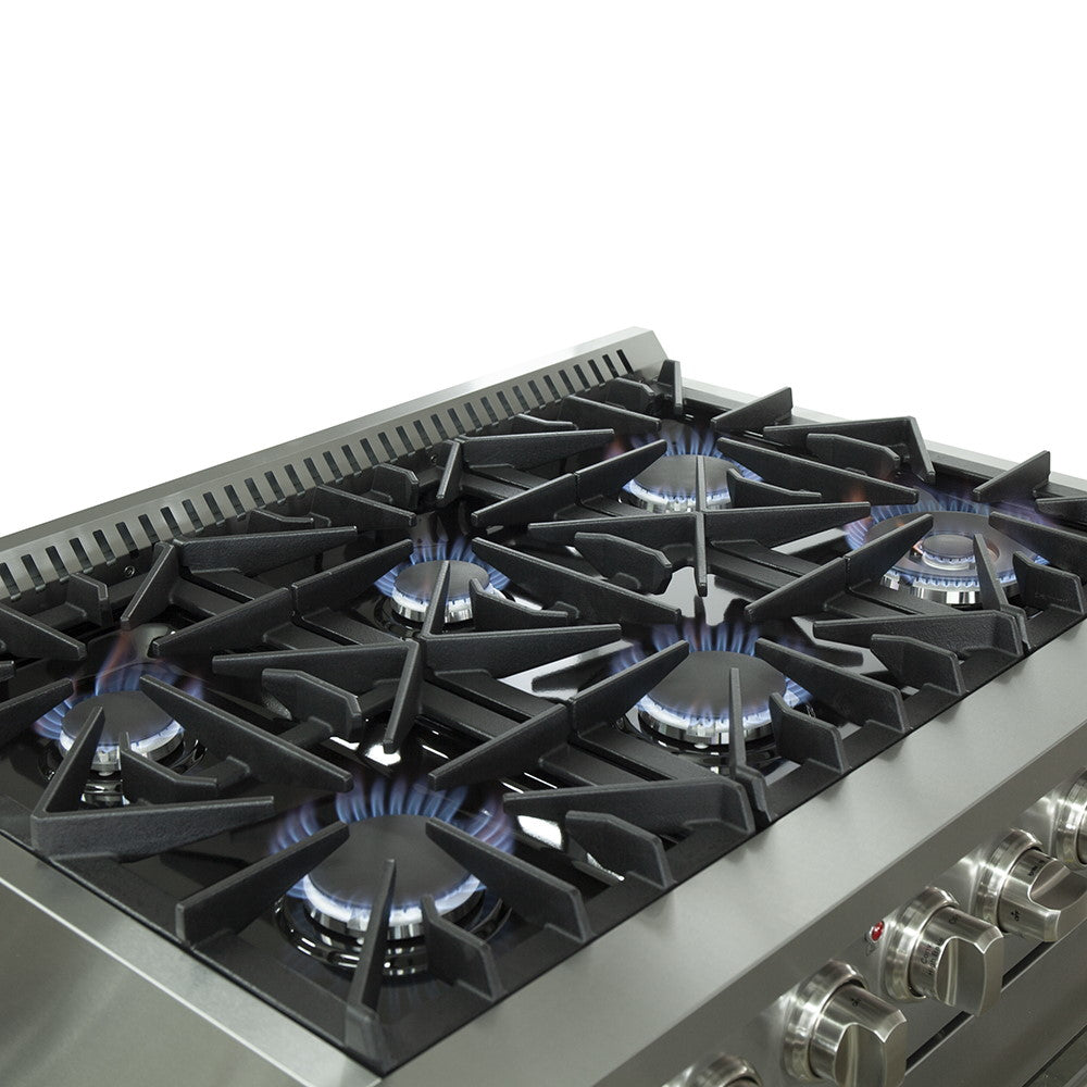 Forno FFSGS6156-36 36″ Galiano Gas Range with 240 Volt Electric Oven