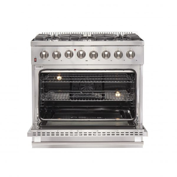 Forno FFSGS6156-36 36″ Galiano Gas Range with 240 Volt Electric Oven