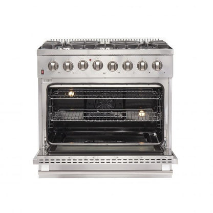 Forno FFSGS6156-36 36″ Galiano Gas Range with 240 Volt Electric Oven