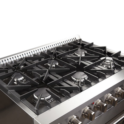 Forno FFSGS6156-36 36″ Galiano Gas Range with 240 Volt Electric Oven