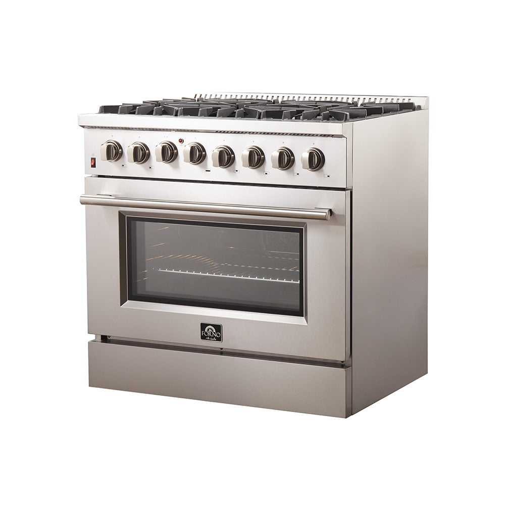 Forno FFSGS6156-36 36″ Galiano Gas Range with 240 Volt Electric Oven