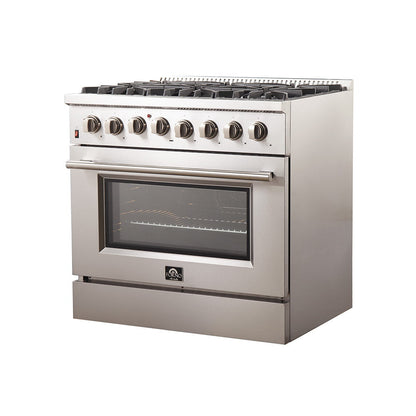 Forno FFSGS6156-36 36″ Galiano Gas Range with 240 Volt Electric Oven