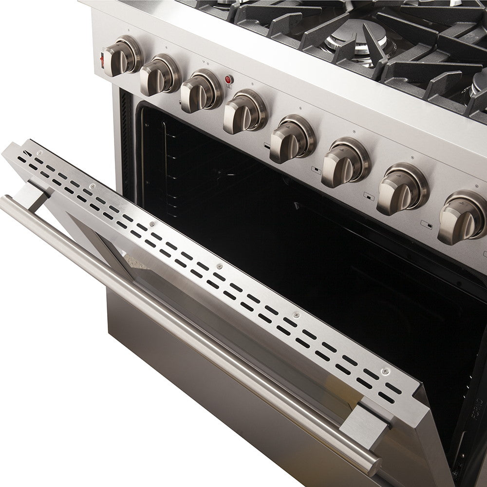 Forno FFSGS6156-36 36″ Galiano Gas Range with 240 Volt Electric Oven