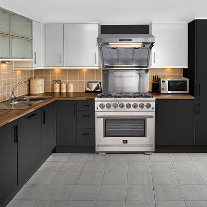 Forno FFSGS6187-36 36″ Capriasca Gas Range with Electric Oven