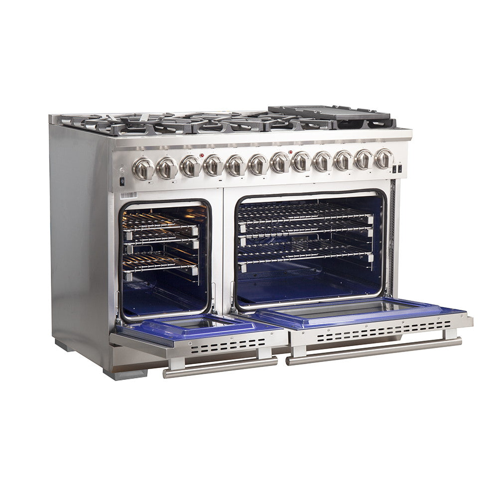 Forno FFSGS6187-48 48″ Capriasca Gas Range with 240 Volt Electric Oven