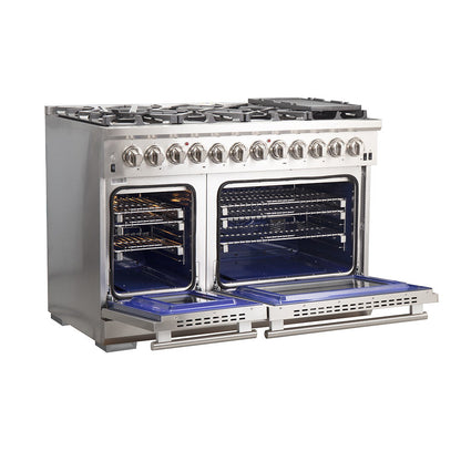 Forno FFSGS6187-48 48″ Capriasca Gas Range with 240 Volt Electric Oven