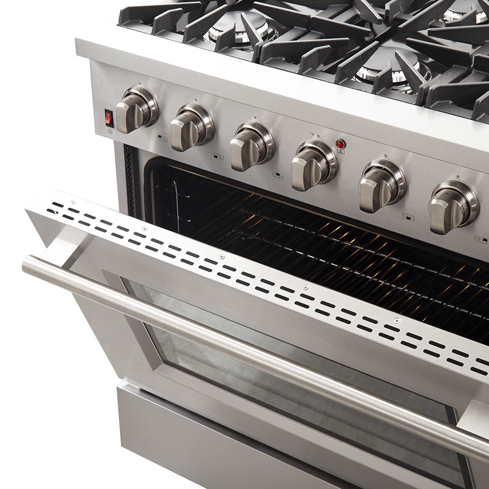 Forno FFSGS6244-36 36″ Galiano Gas Range with FORNO ALTA QUALITA Pro-Style Gas 6 Italian Burners 83,000 BTU All Stainless Steel