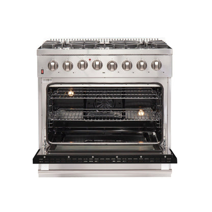 Forno FFSGS6156-36 36″ Galiano Gas Range with 240 Volt Electric Oven