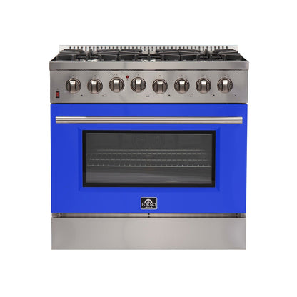 Forno FFSGS6156-36 36″ Galiano Gas Range with 240 Volt Electric Oven