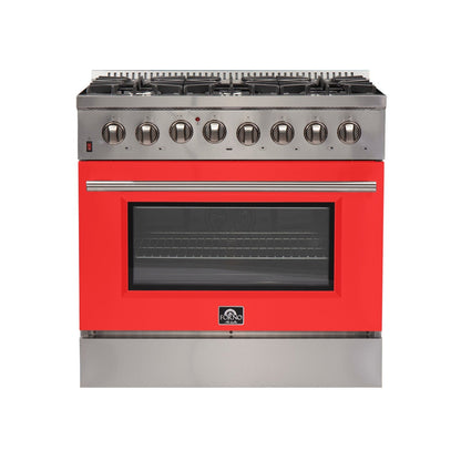 Forno FFSGS6156-36 36″ Galiano Gas Range with 240 Volt Electric Oven