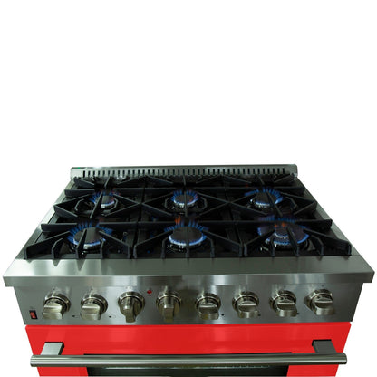 Forno FFSGS6156-36 36″ Galiano Gas Range with 240 Volt Electric Oven