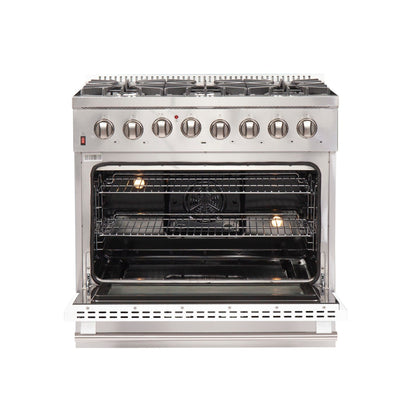 Forno FFSGS6156-36 36″ Galiano Gas Range with 240 Volt Electric Oven