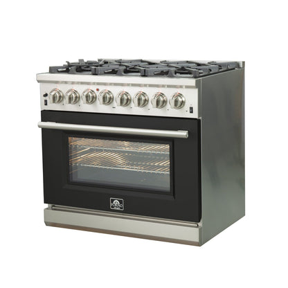 Forno FFSGS6187-36 36″ Capriasca Gas Range with Electric Oven