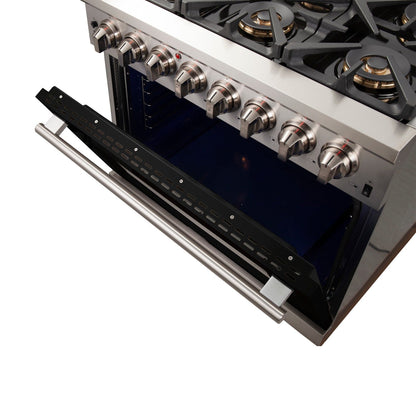 Forno FFSGS6187-36 36″ Capriasca Gas Range with Electric Oven