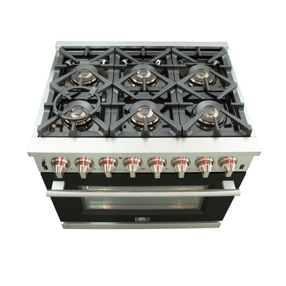 Forno FFSGS6187-36 36″ Capriasca Gas Range with Electric Oven
