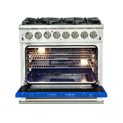 Forno FFSGS6187-36 36″ Capriasca Gas Range with Electric Oven