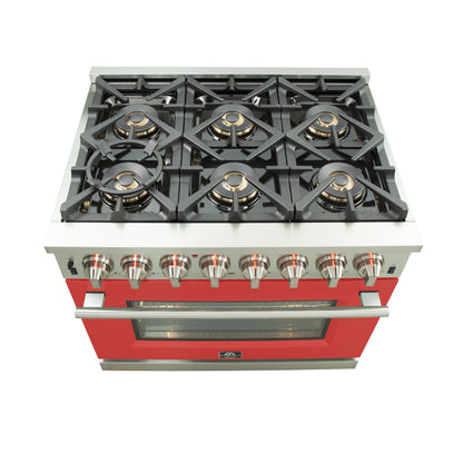 Forno FFSGS6187-36 36″ Capriasca Gas Range with Electric Oven