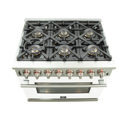 Forno FFSGS6187-36 36″ Capriasca Gas Range with Electric Oven