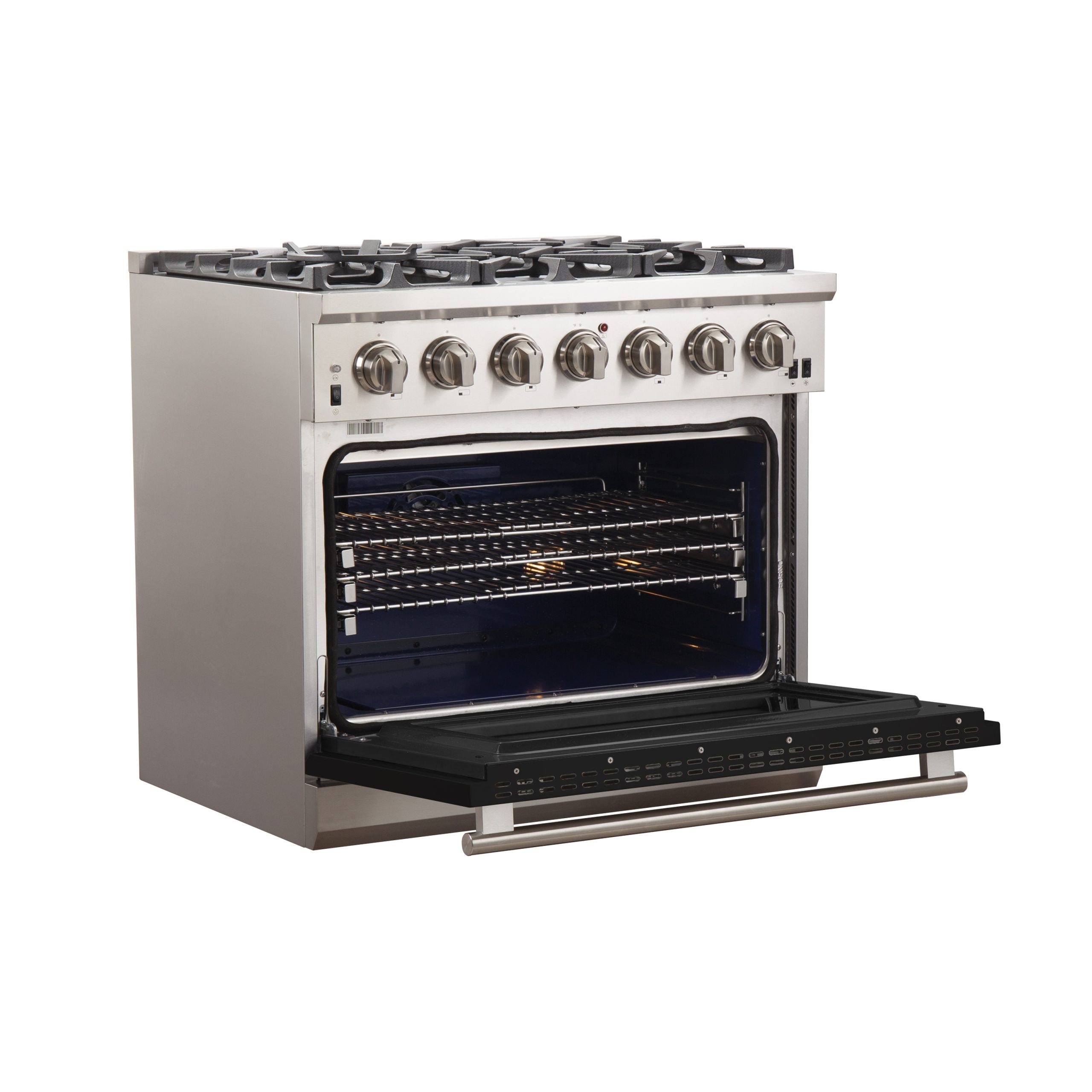 Forno FFSGS6260-36 36” Capriasca with FORNO ALTA QUALITA Pro-Style Gas 6 Italian Burners 120,000 BTU All 304 Stainless Steel