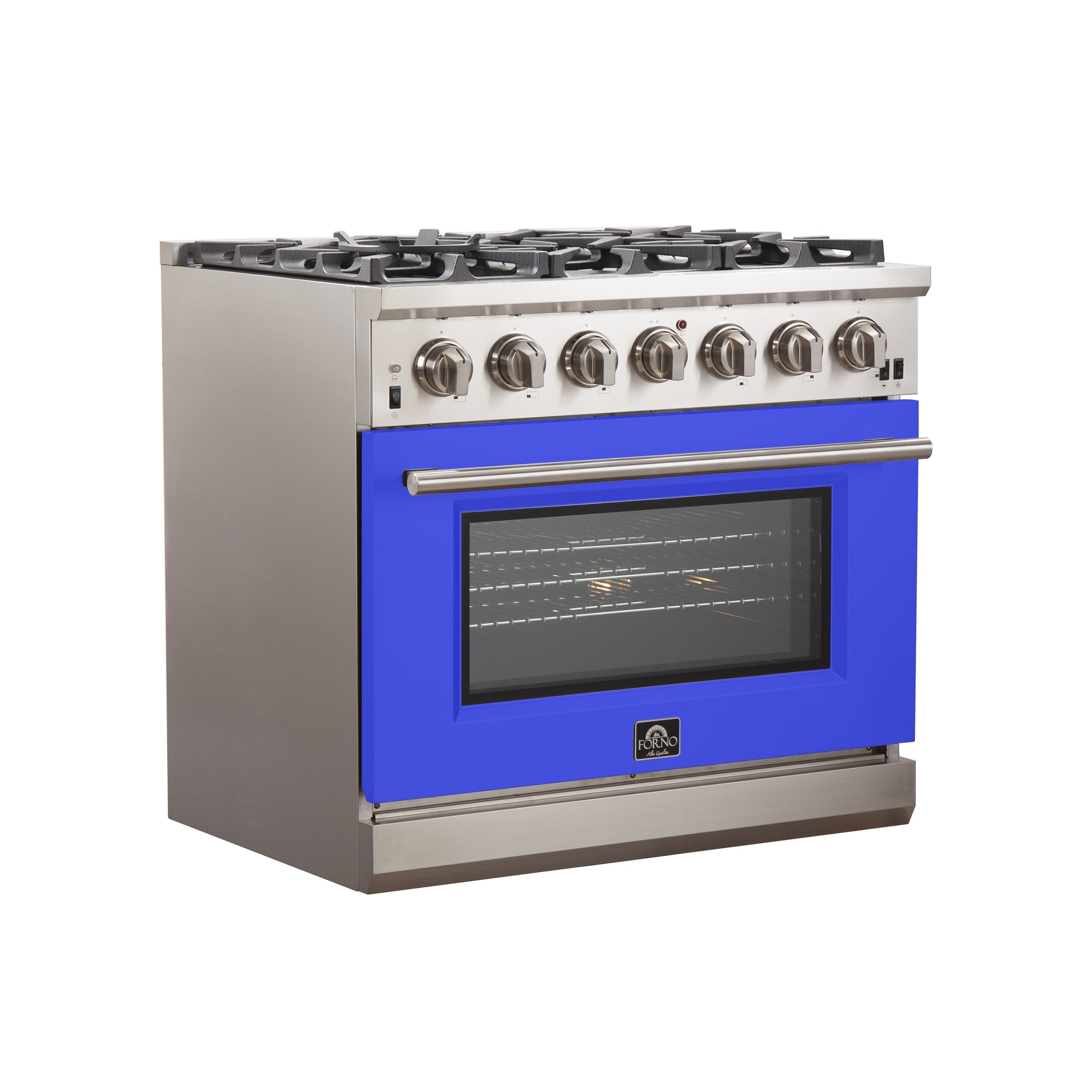 Forno FFSGS6260-36 36” Capriasca with FORNO ALTA QUALITA Pro-Style Gas 6 Italian Burners 120,000 BTU All 304 Stainless Steel