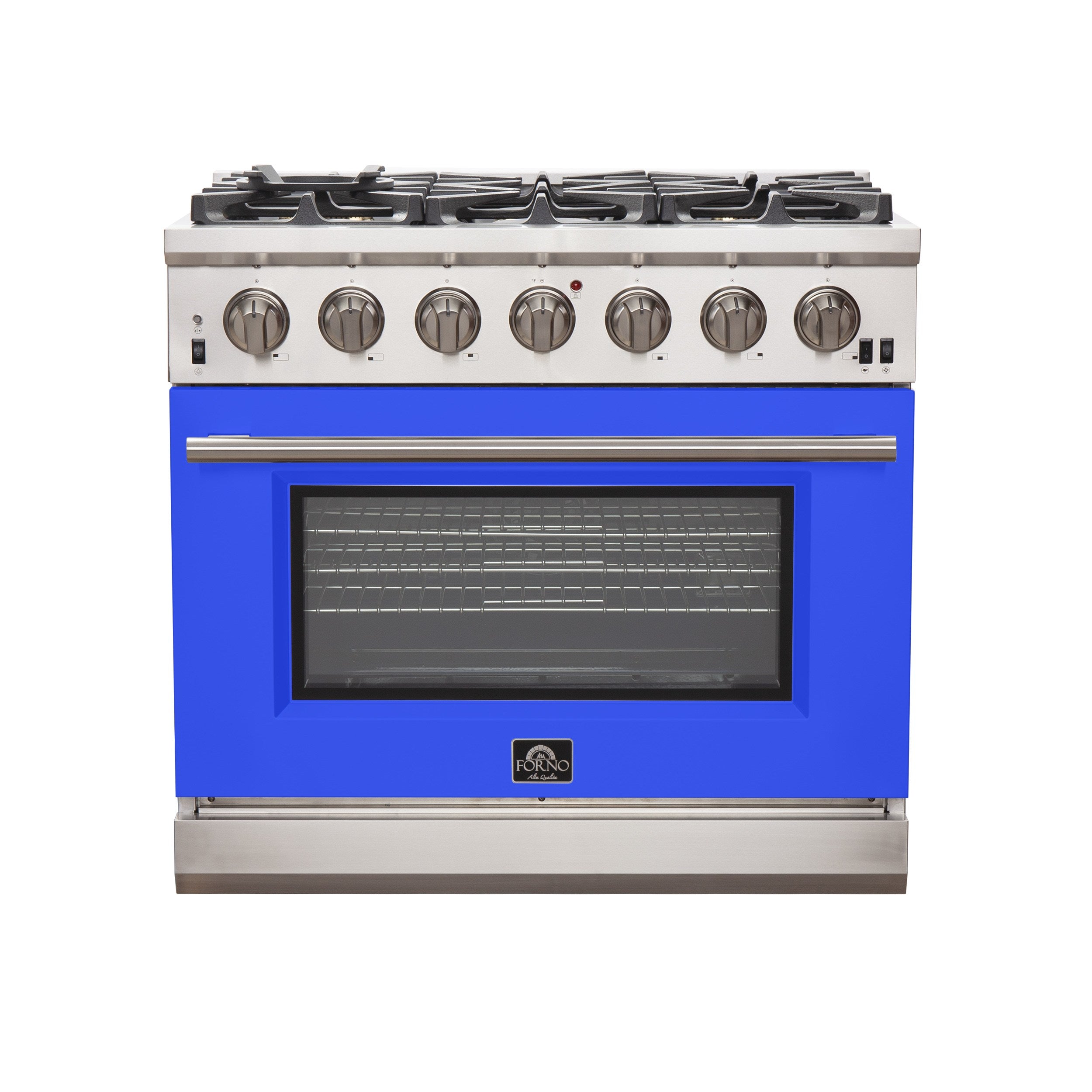 Forno FFSGS6260-36 36” Capriasca with FORNO ALTA QUALITA Pro-Style Gas 6 Italian Burners 120,000 BTU All 304 Stainless Steel