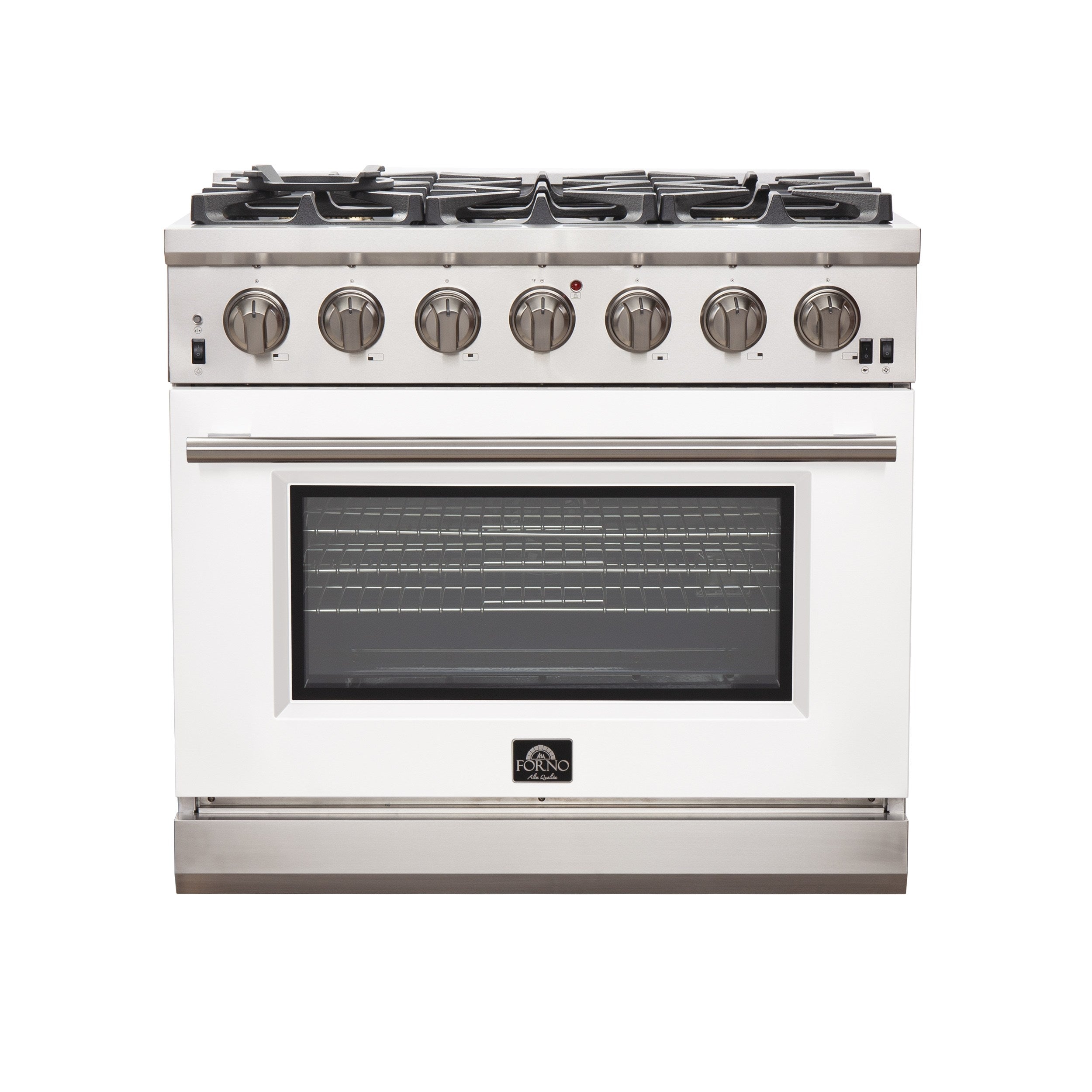 Forno FFSGS6260-36 36” Capriasca with FORNO ALTA QUALITA Pro-Style Gas 6 Italian Burners 120,000 BTU All 304 Stainless Steel
