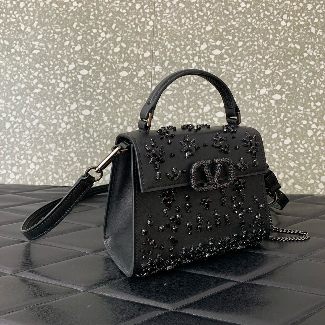 Mini Gravani Vsling Bag 19cm With Sparkling Embroidery