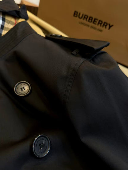 Mid-length Kensington Heritage Trench Coat Black