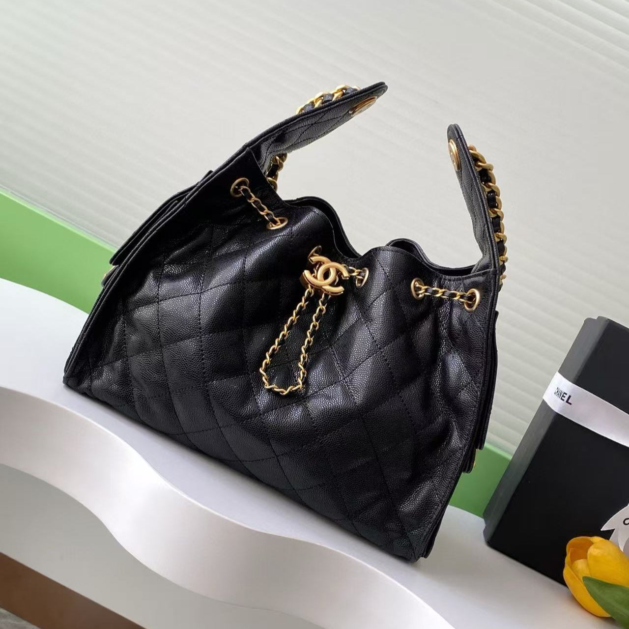 CC 25C Hobo Bag 30cm Grained Calfskin