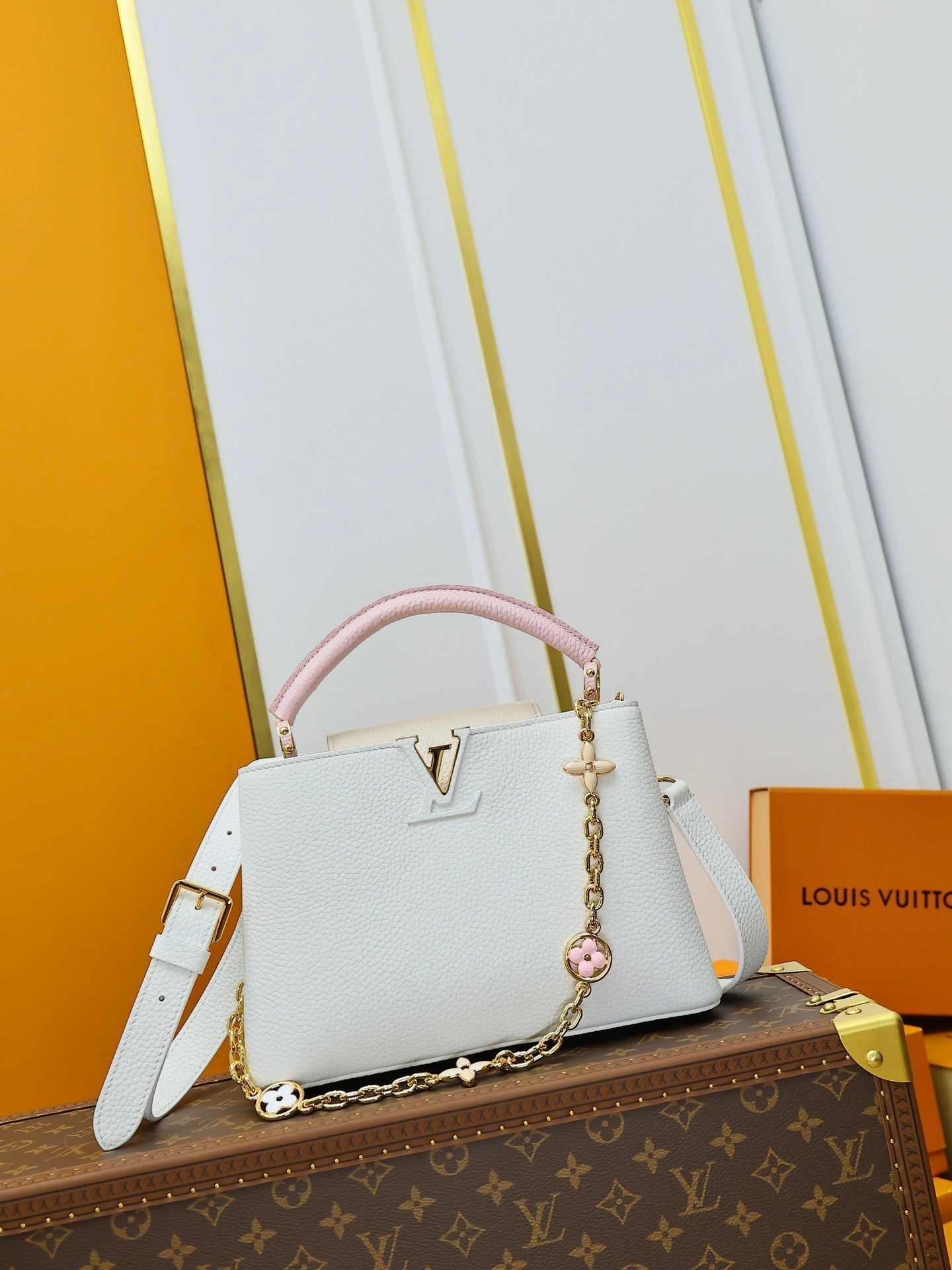 LV 27 White Gold Lock Calfskin 221456
