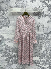 GC Printed Silk Dress Pink Ready To Wear