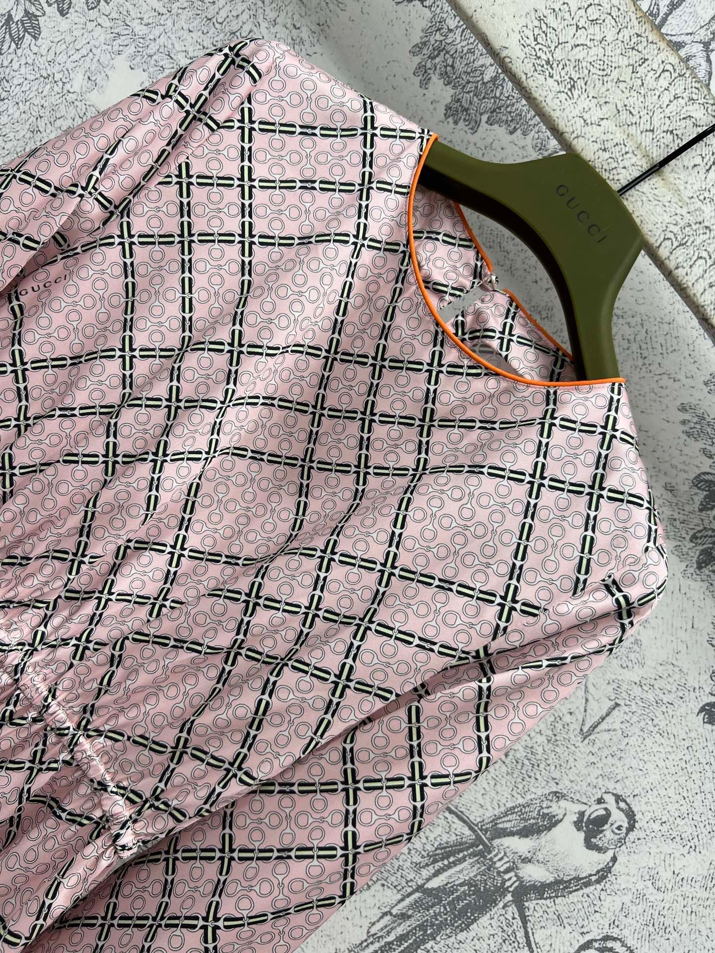 GC Printed Silk Dress Pink Ready To Wear