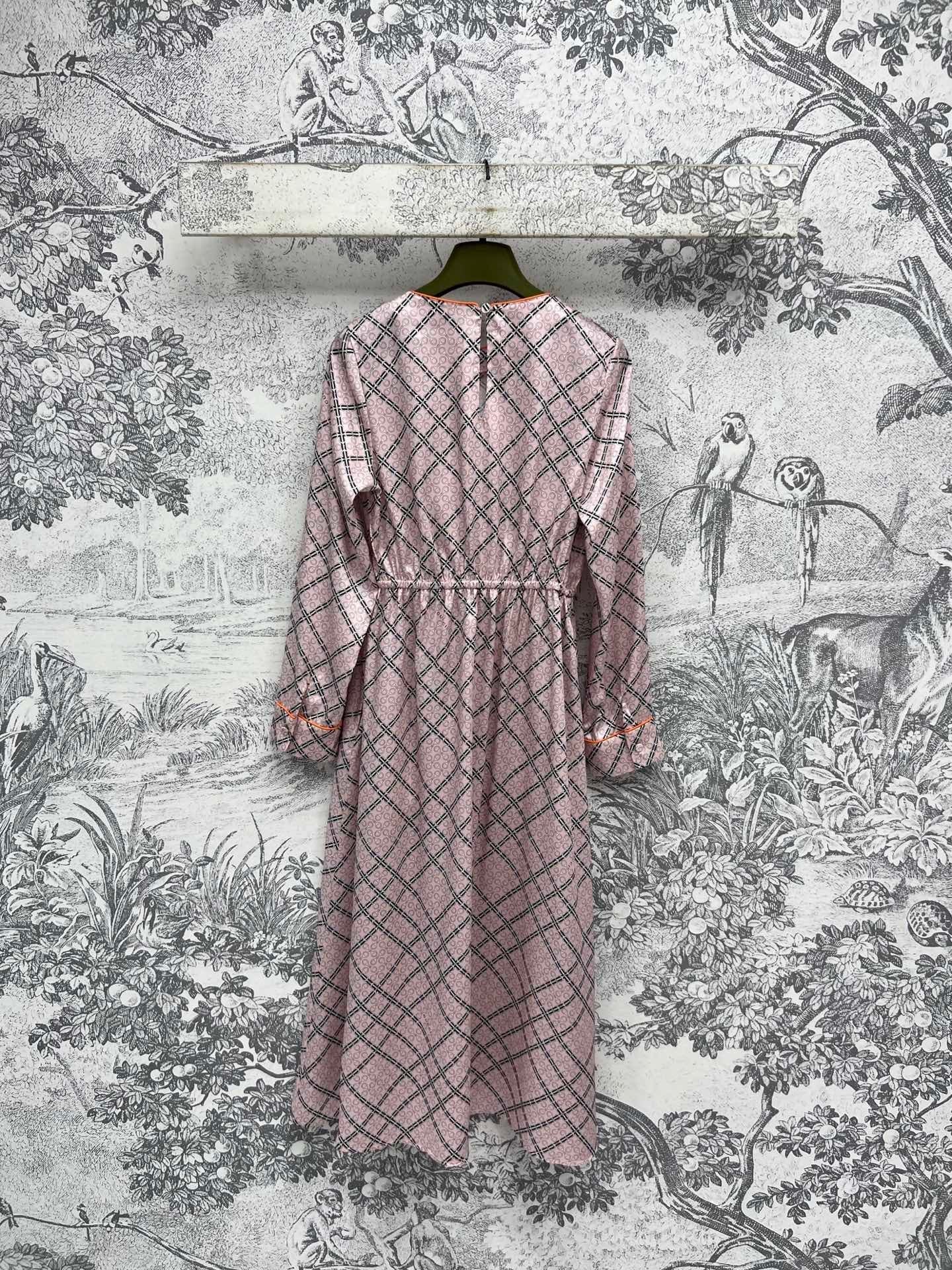 GC Printed Silk Dress Pink Ready To Wear