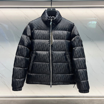 Dior Oblique Down Jacket Black Jacquard Fabric
