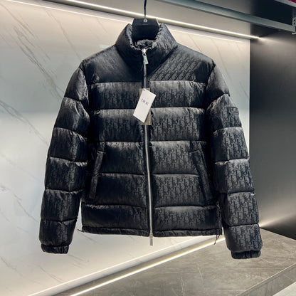Dior Oblique Down Jacket Black Jacquard Fabric