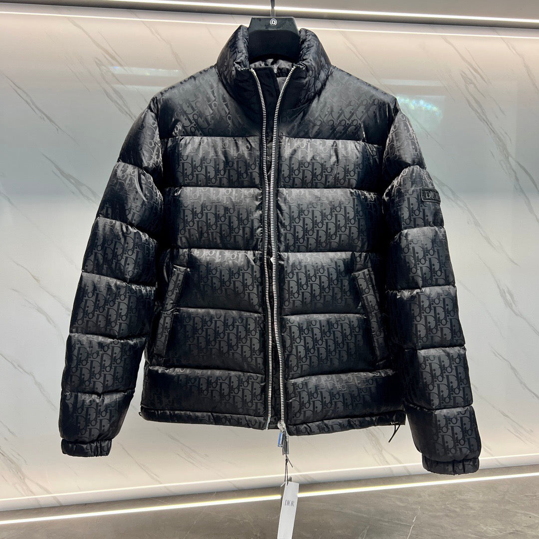 Dior Oblique Down Jacket Black Jacquard Fabric